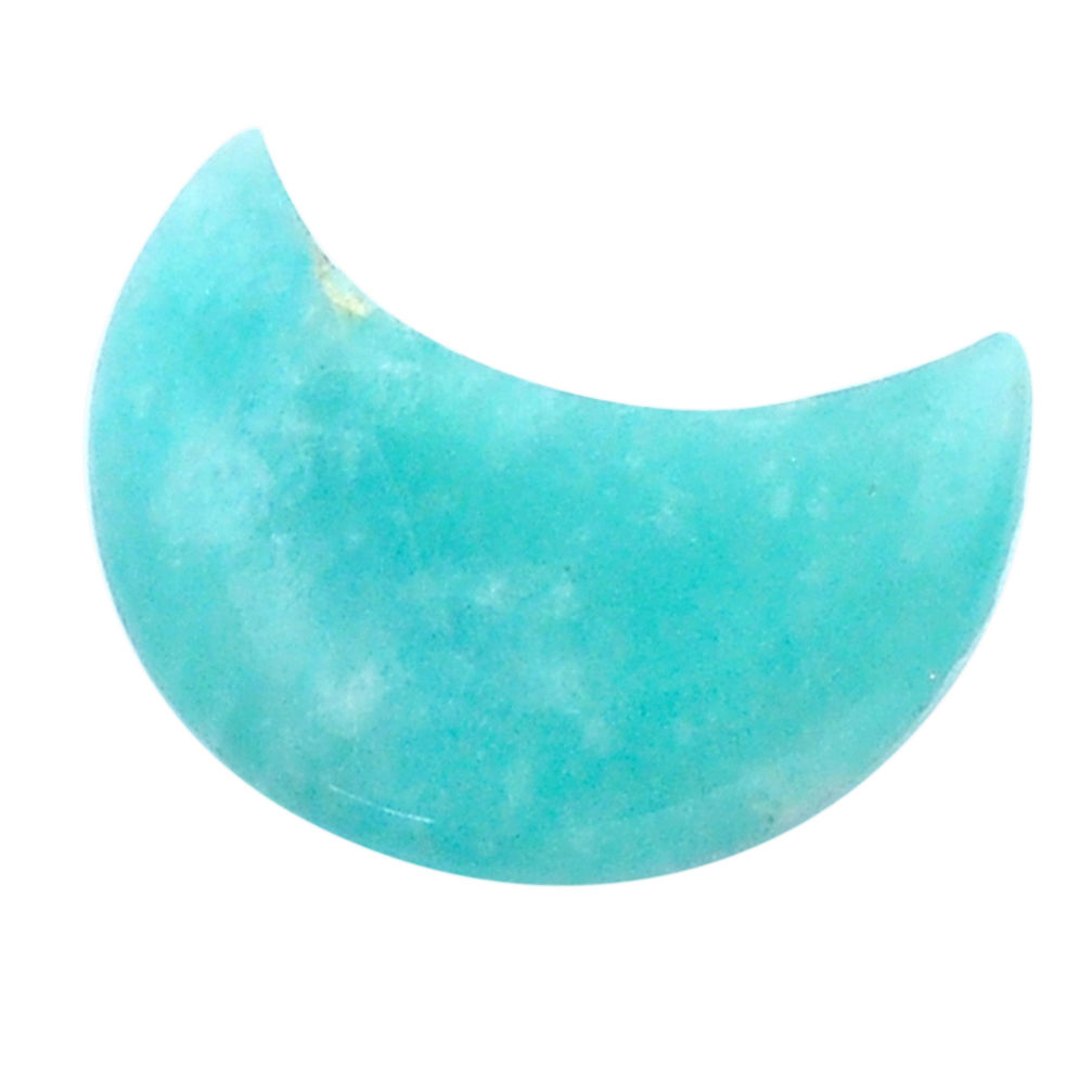 Natural 9.90cts peruvian amazonite green 20x10 mm moon loose gemstone s26879