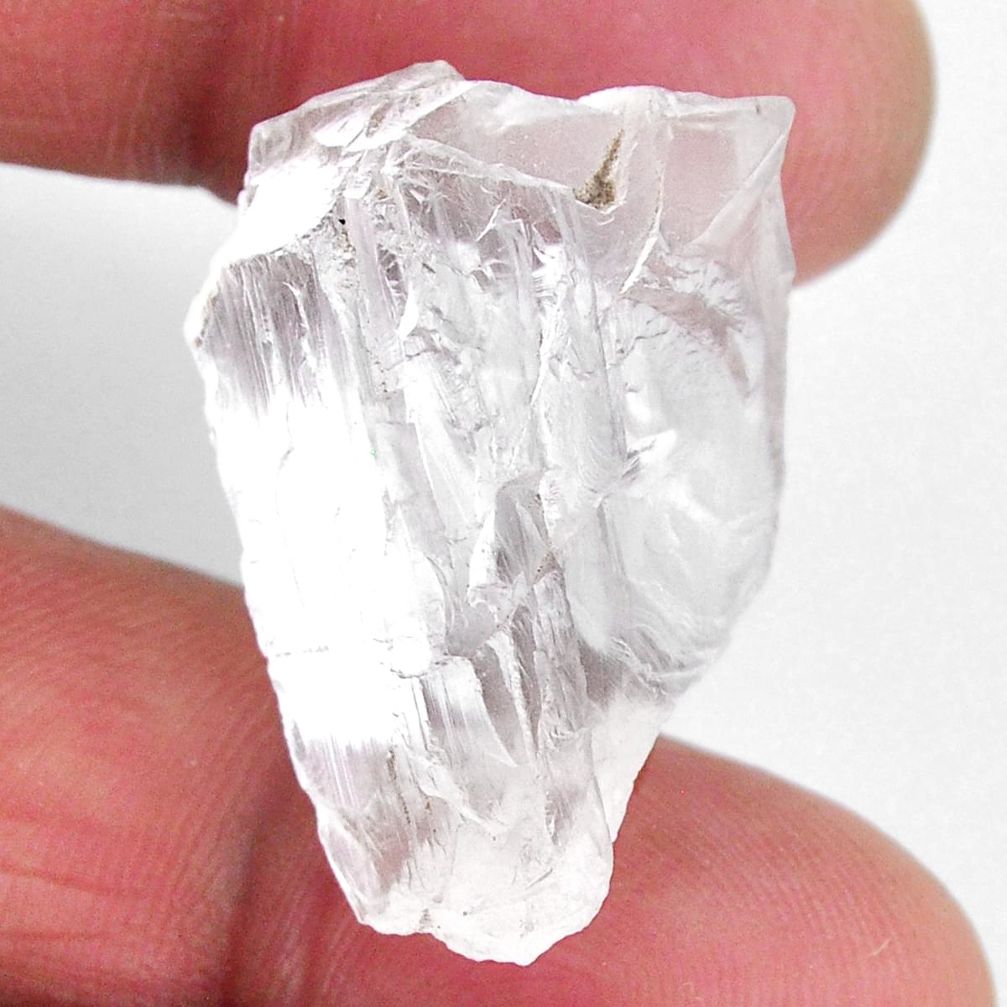 Natural 34.10cts petalite rough white rough 30x17 mm fancy loose gemstone s19945