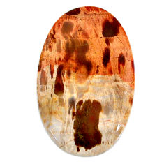 Natural 40.45cts petrified wood fossil brown 38x24 mm oval loose gemstone s20812
