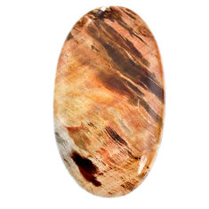 Natural 42.35cts petrified wood fossil brown 42x23.5 mm loose gemstone s20820