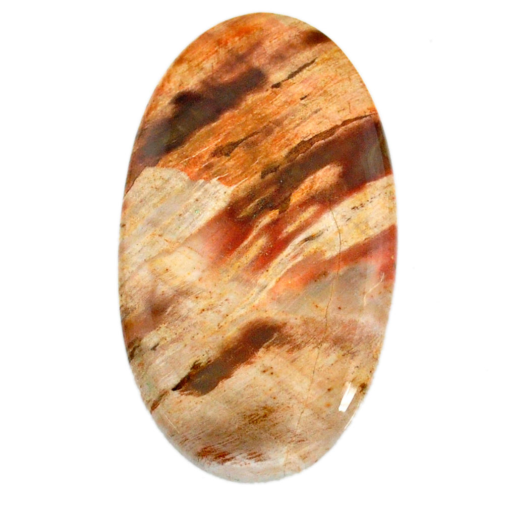 Natural 49.35cts petrified wood fossil brown 43.5x25 mm loose gemstone s20817