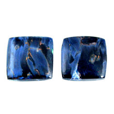 Natural 12.05cts pietersite (african) black 14x13.5mm pair loose gemstone s19547