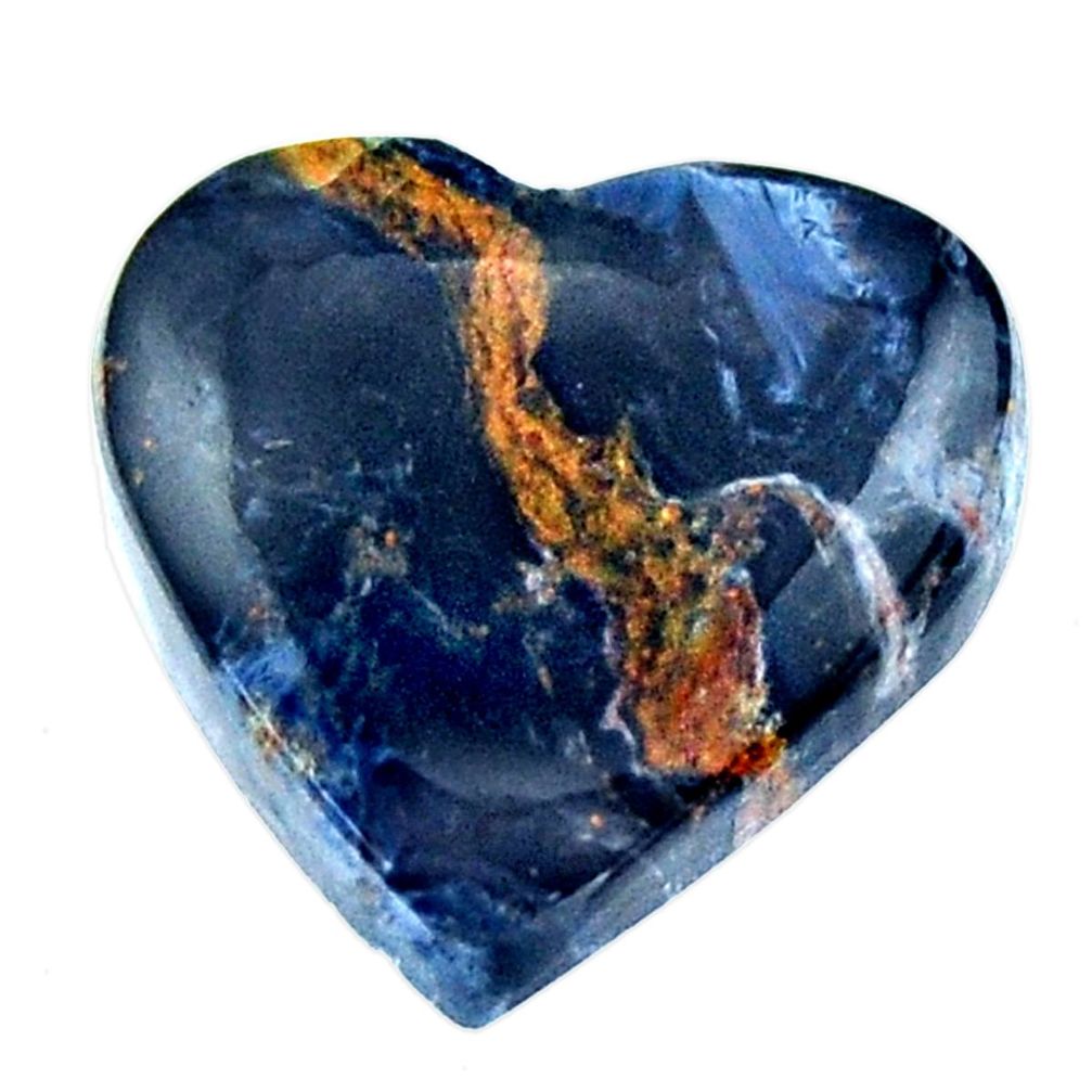 Natural 7.35cts pietersite (african) black 15x15 mm heart loose gemstone s17696