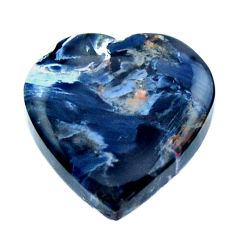 Natural 7.40cts pietersite (african) black 17x17 mm heart loose gemstone s17697