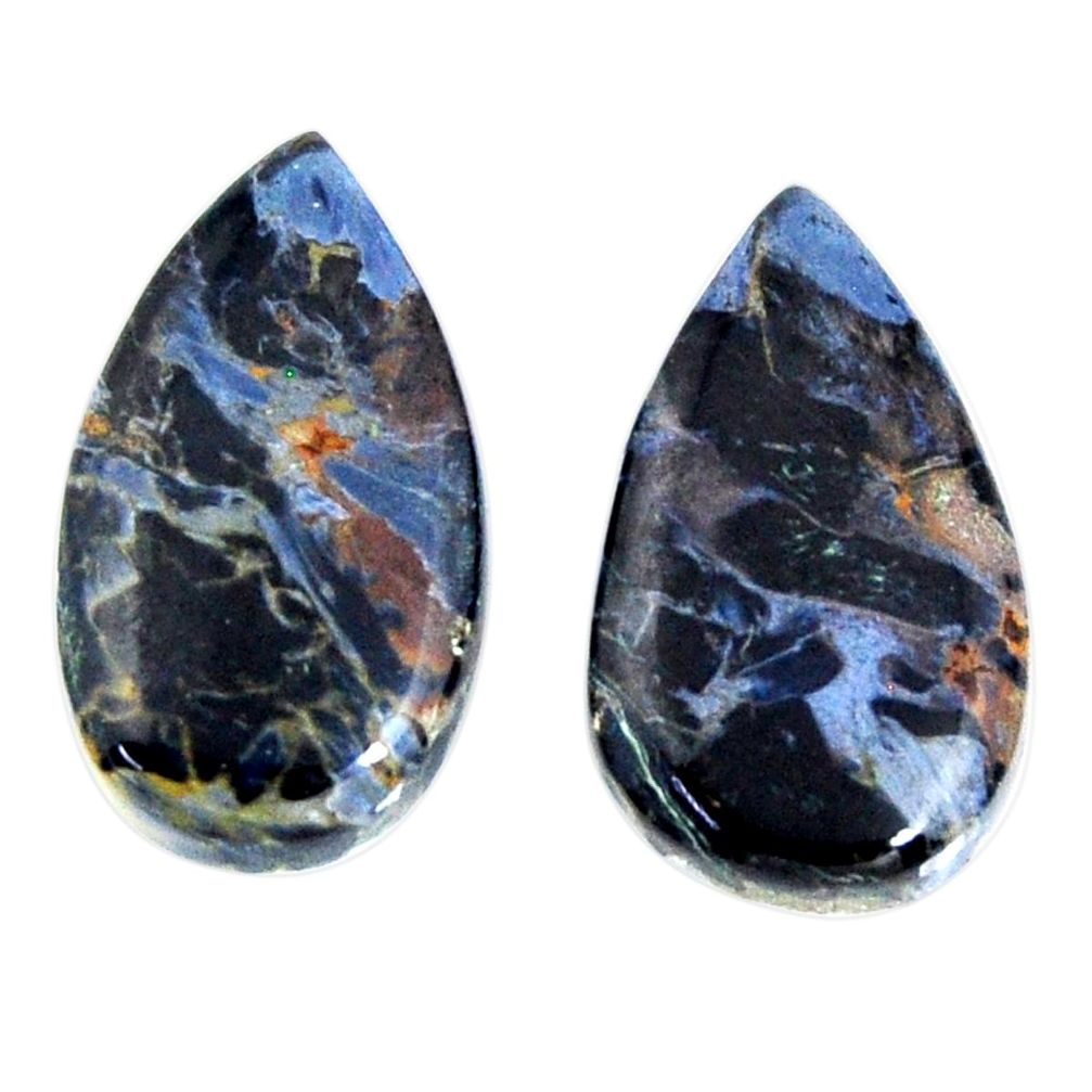 Natural 11.30cts pietersite (african) black 19x11 mm pair loose gemstone s19549