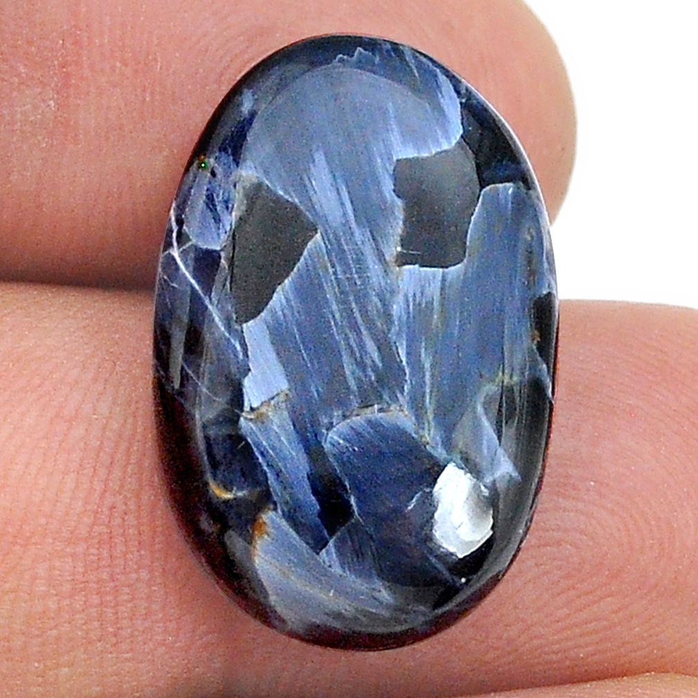 Natural 15.10cts pietersite black cabochon 23x15 mm oval loose gemstone s28996