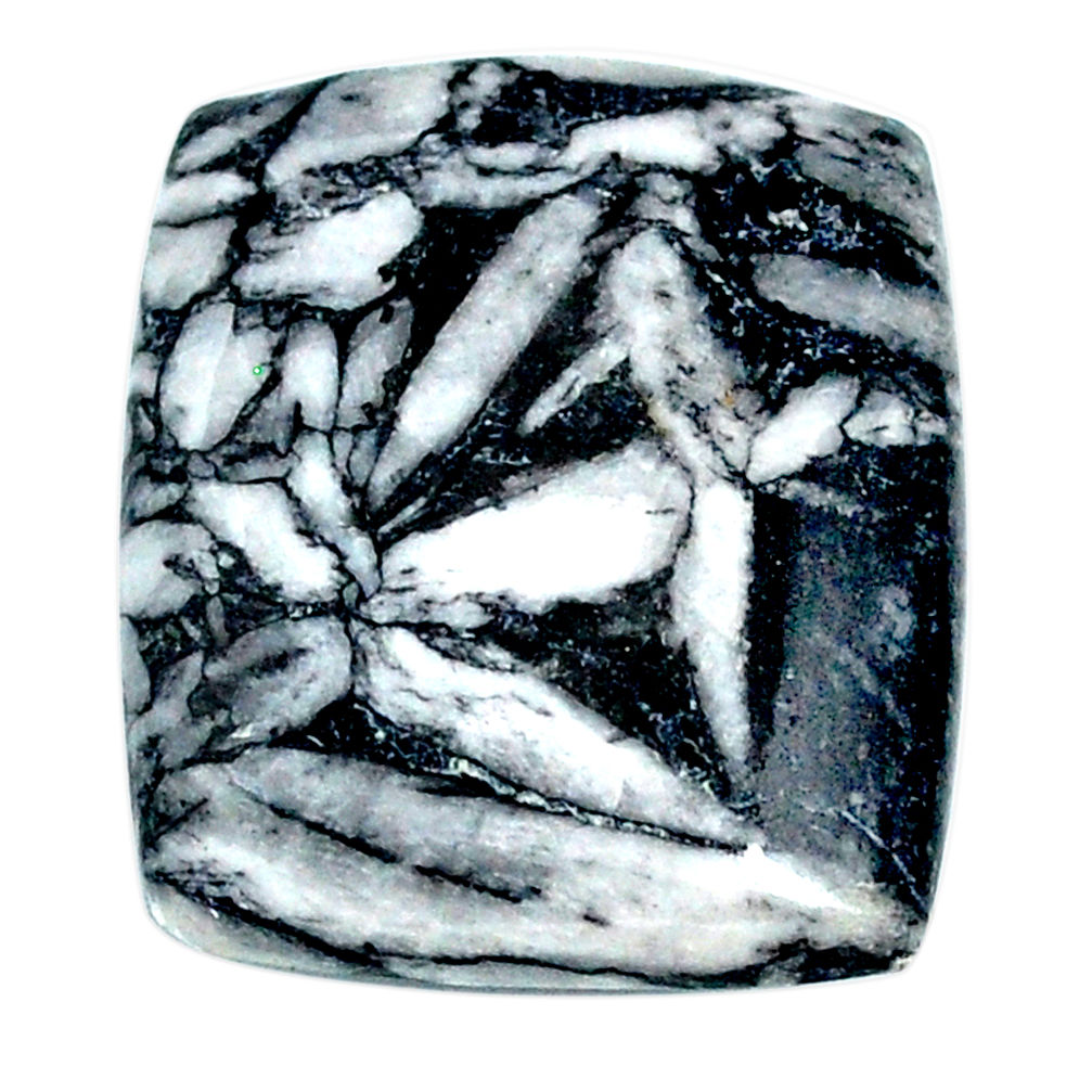 Natural 26.30cts pinolith black cabochon 24x20 mm octagan loose gemstone s22318