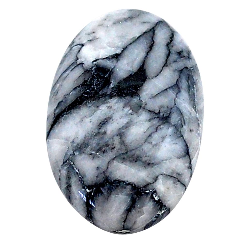 Natural 15.15cts pinolith white cabochon 20x13 mm oval loose gemstone s23043