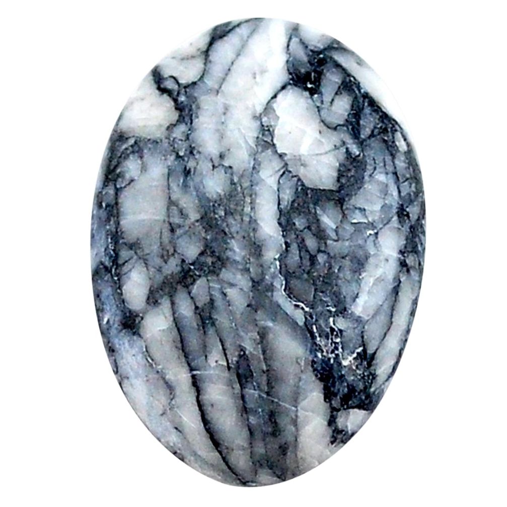 Natural 12.40cts pinolith white cabochon 20x13.5 mm oval loose gemstone s23052