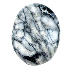 Natural 14.05cts pinolith white cabochon 20x14 mm oval loose gemstone s23049