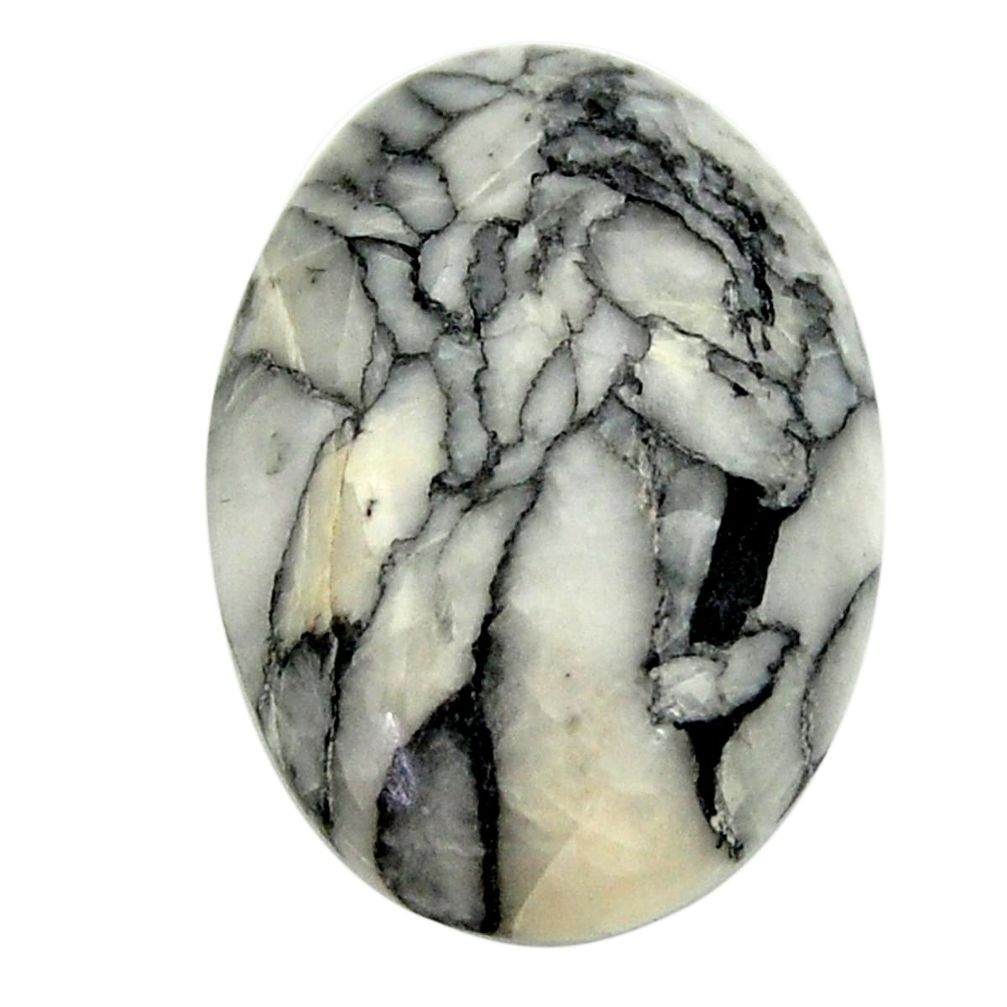  pinolith white cabochon 20x15 mm oval loose gemstone s16952