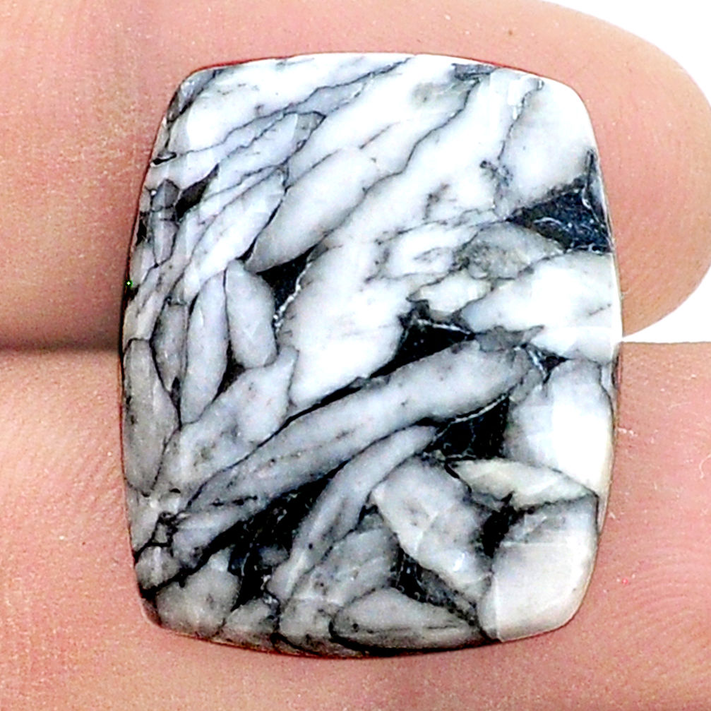 Natural 30.15cts pinolith white cabochon 24x20 mm octagan loose gemstone s26540