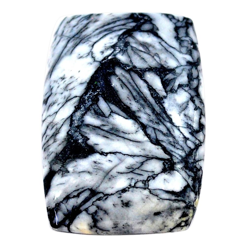 Natural 25.30cts pinolith white cabochon 28x19 mm octagan loose gemstone s23596