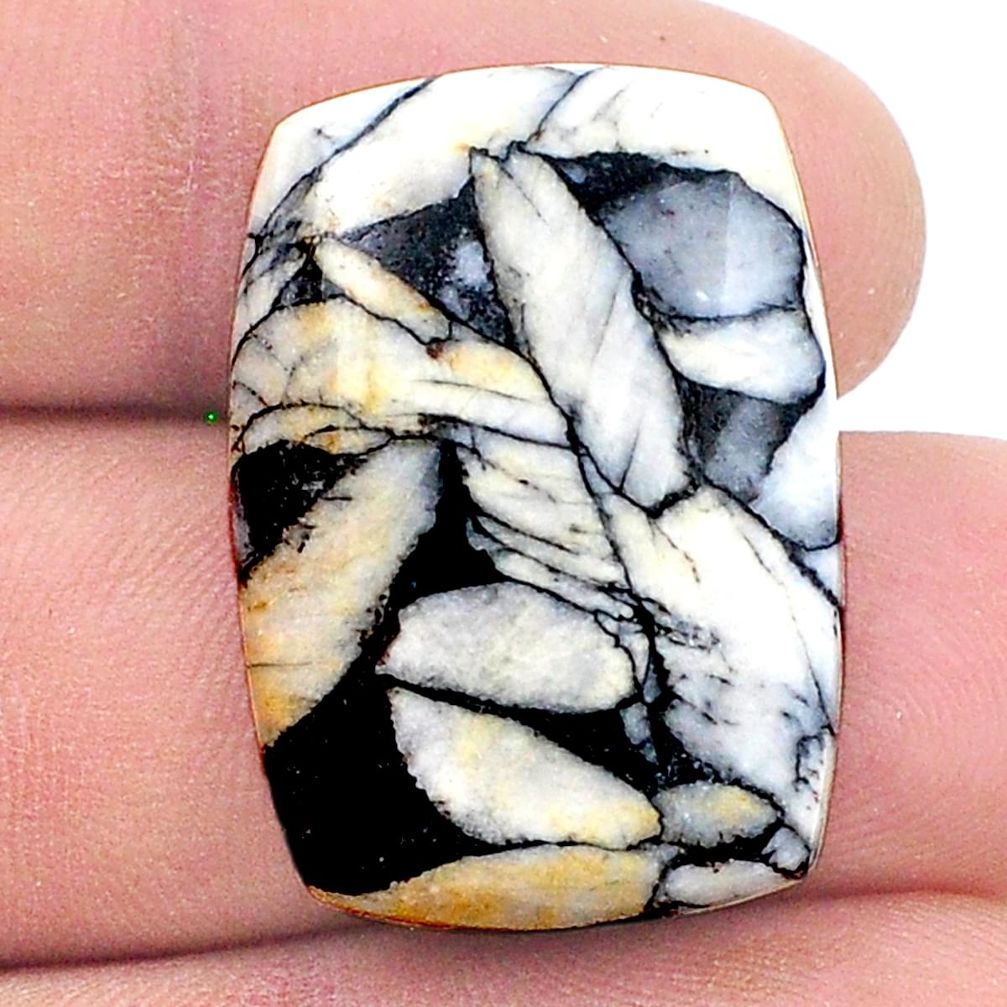 Natural 32.70cts pinolith white cabochon 28x20 mm octagan loose gemstone s26524