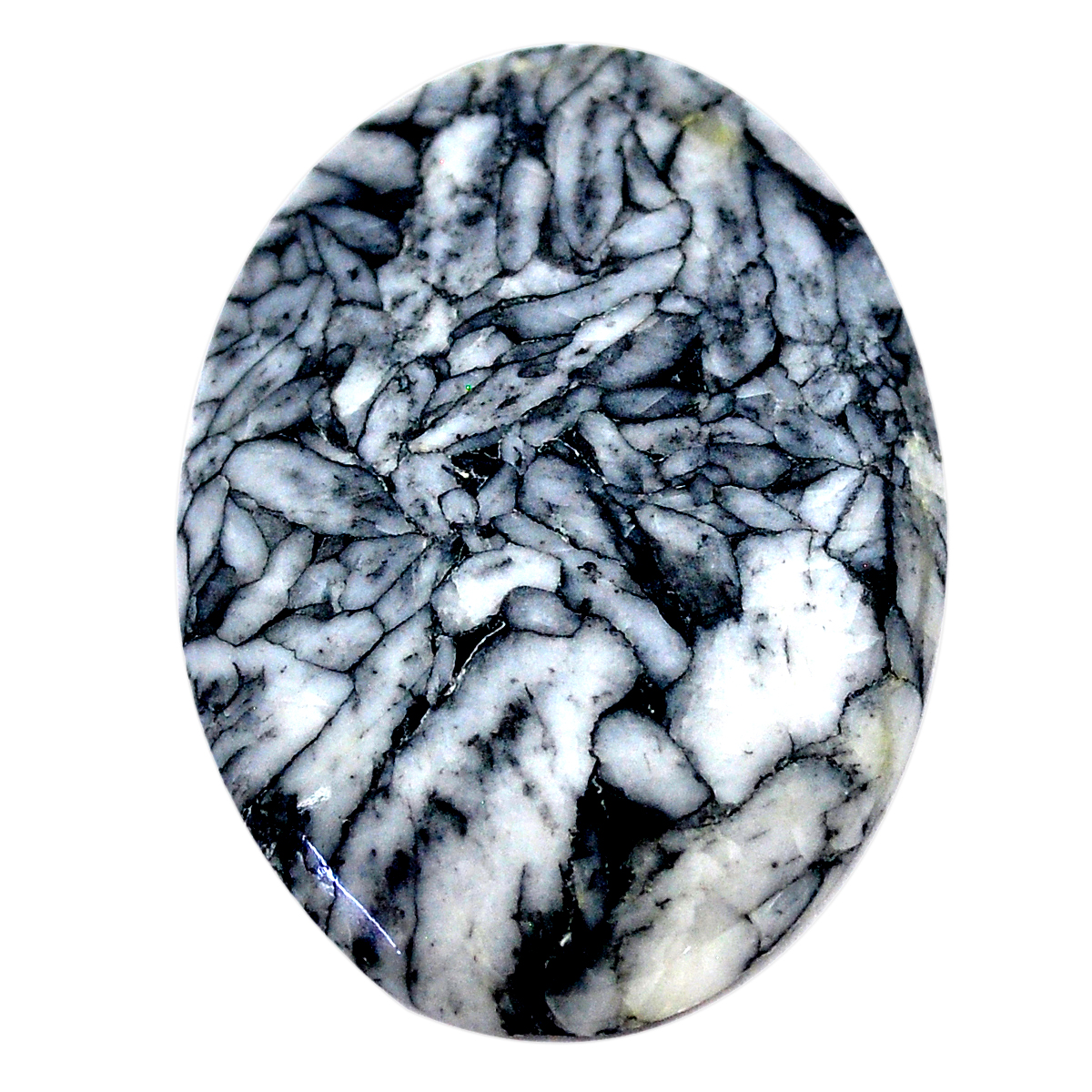 Natural Pinolith White Cabochon 36x26 Mm Oval Loose Gemstone