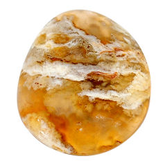 Natural 25.20cts plume agate yellow cabochon 29x23 mm loose gemstone s22844