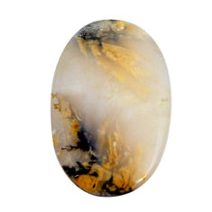 Natural 56.40cts plume agate yellow cabochon 43.5x27 mm loose gemstone s29691