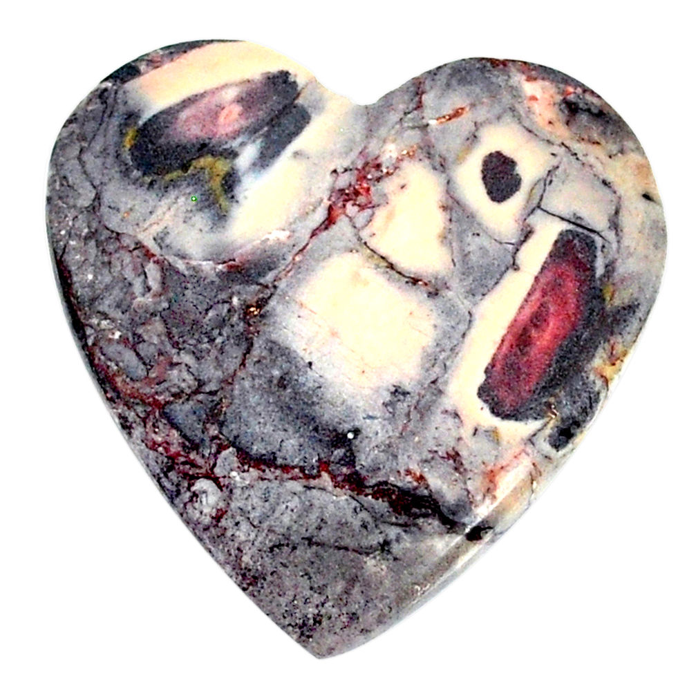 Natural 28.10cts porcelain jasper (sci fi) 27x27 mm heart loose gemstone s21780