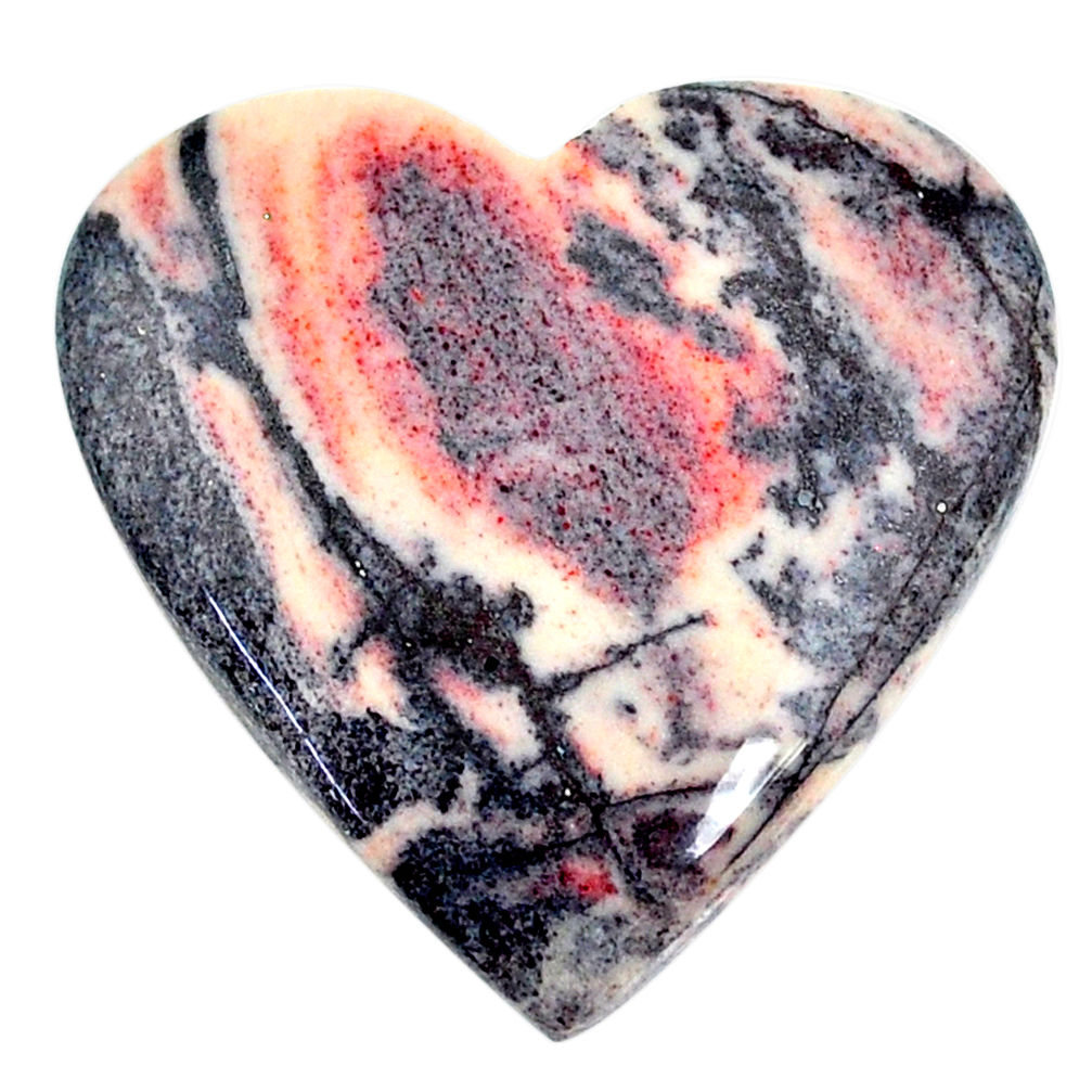 Natural 36.20cts porcelain jasper (sci fi) 29x28 mm heart loose gemstone s21793