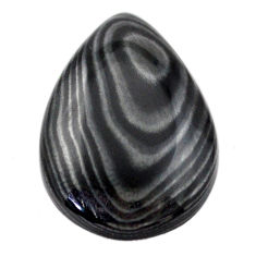 Natural 16.30cts psilomelane black cabochon 25x17 mm pear loose gemstone s25222