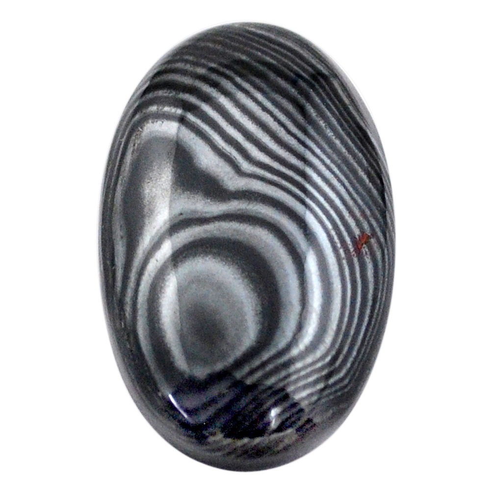 Natural 19.35cts psilomelane black cabochon 26x16 mm oval loose gemstone s25207