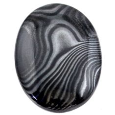 Natural 21.30cts psilomelane black cabochon 27x20 mm oval loose gemstone s25229