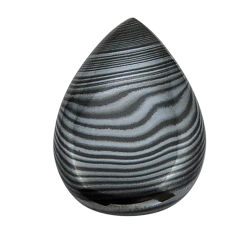 Natural 33.30cts psilomelane black cabochon 32x22 mm pear loose gemstone s29890