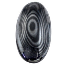 Natural 37.35cts psilomelane black cabochon 33.5x18mm oval loose gemstone s25215