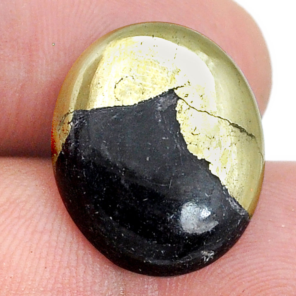 Natural 18.15cts pyrite in magnetite golden 19x16 mm oval loose gemstone s28835