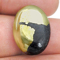 Natural 21.30cts pyrite in magnetite golden 21x15 mm oval loose gemstone s28832