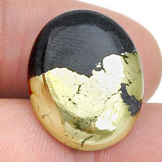 Natural 19.15cts pyrite in magnetite golden 21x16 mm oval loose gemstone s28834