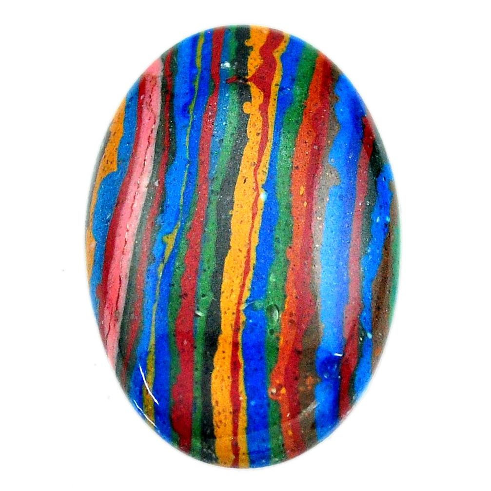 Natural 22.35cts rainbow calsilica multi color 30x30 mm loose gemstone s23548