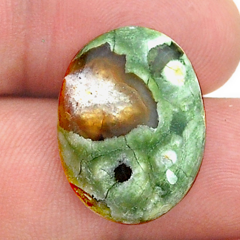 Natural 12.15cts rainforest rhyolite jasper 21x16 mm oval loose gemstone s28863