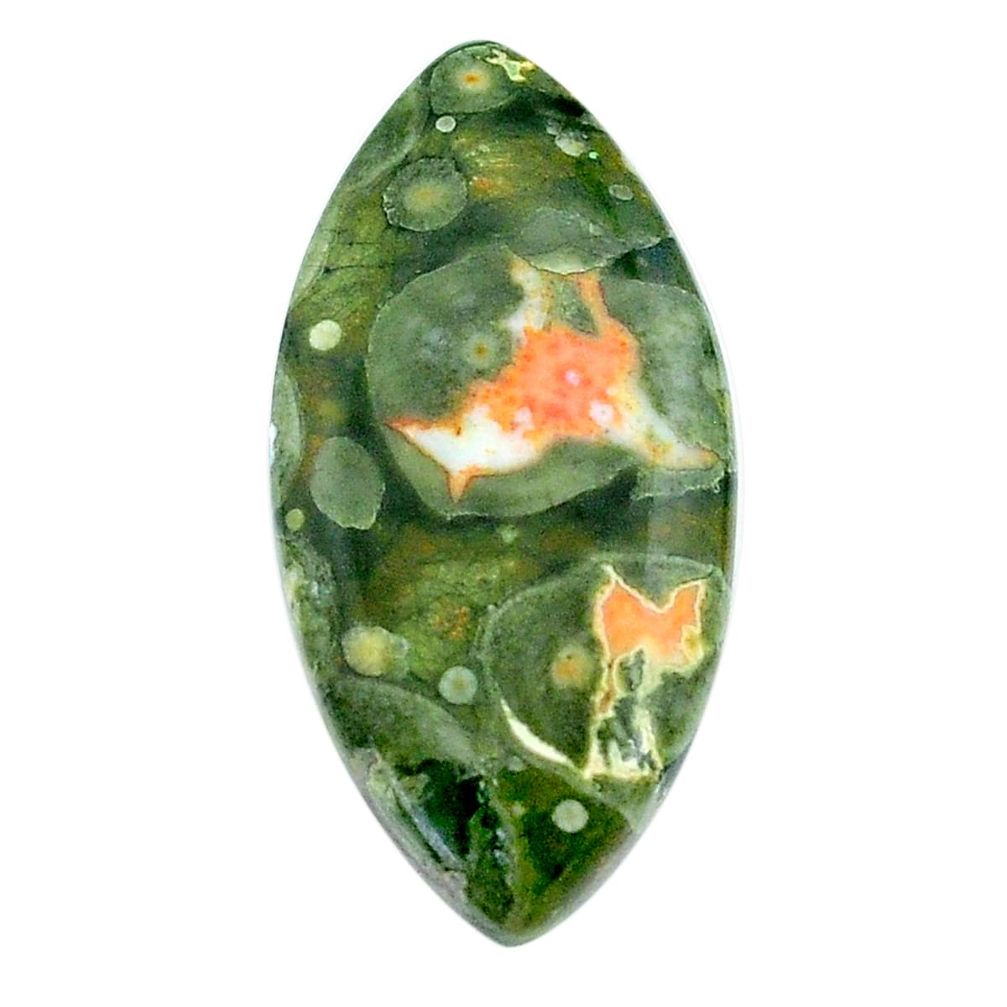 Natural 20.10cts rainforest rhyolite jasper 32.5x16 mm loose gemstone s24529