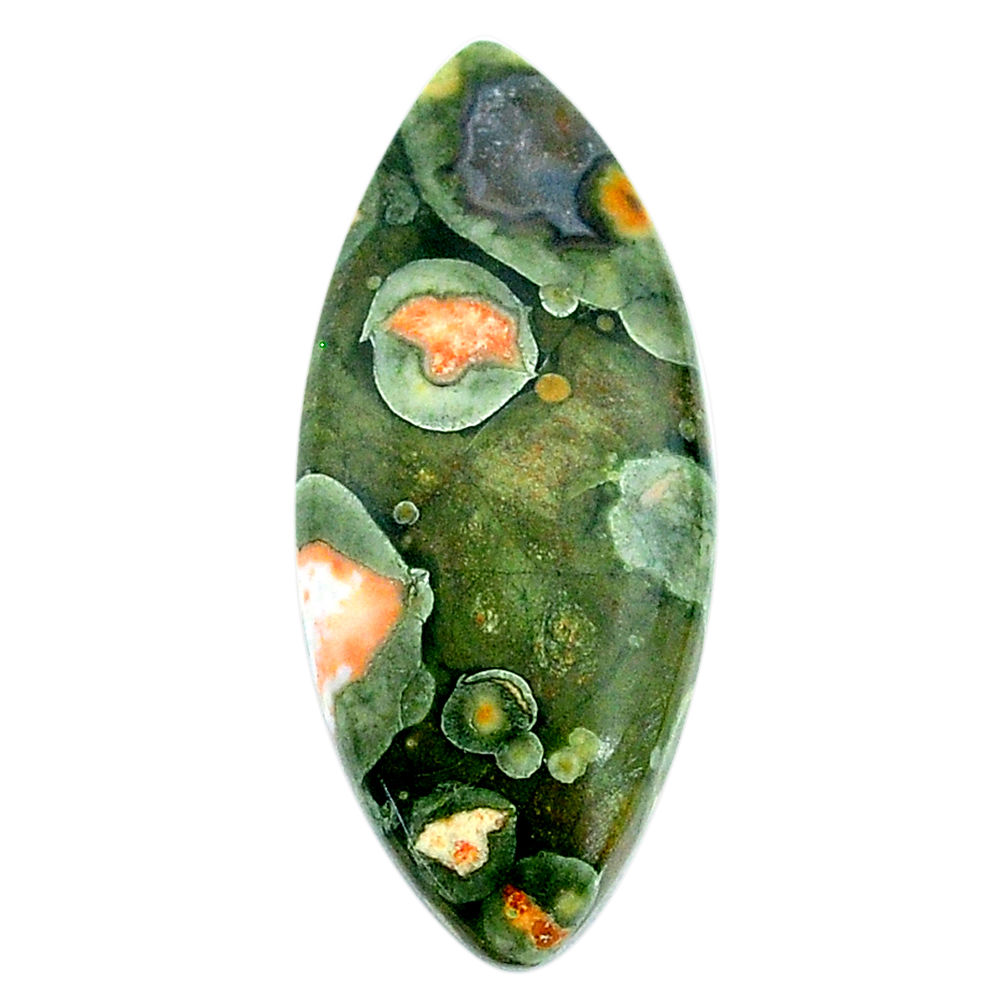 Natural 18.40cts rainforest rhyolite jasper 34x15 mm loose gemstone s24531