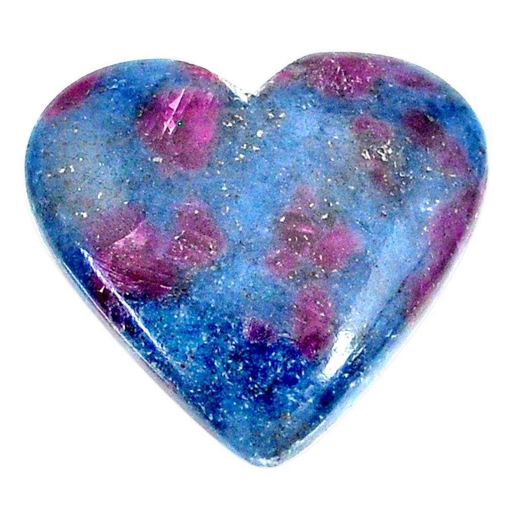Natural 30.15cts ruby in kyanite cabochon 24x22.5 mm heart loose gemstone s21745