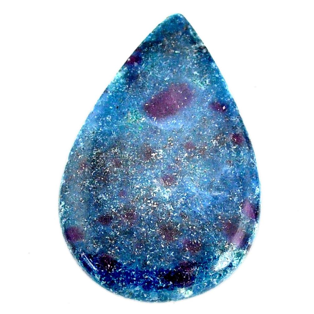 Natural 37.35cts ruby in kyanite cabochon 35x22.5 mm pear loose gemstone s21760