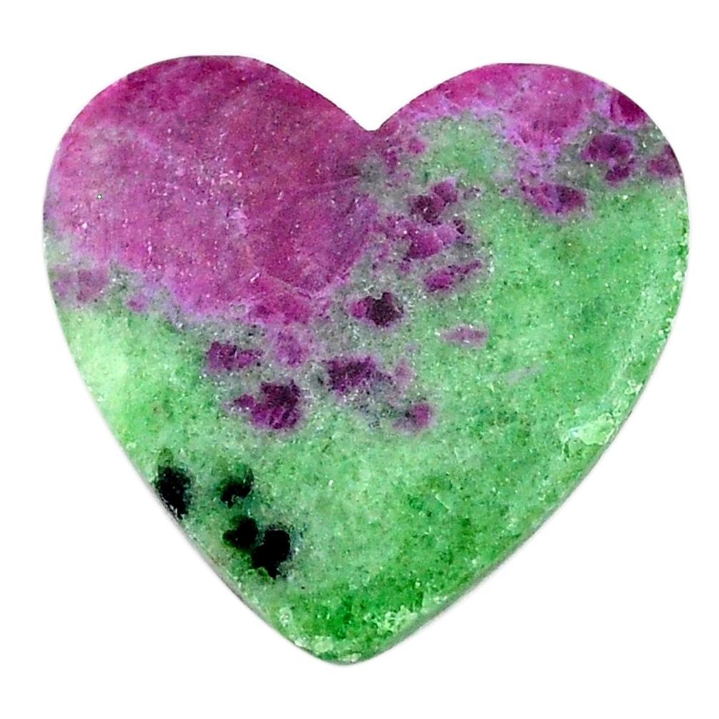 Natural 19.20cts ruby zoisite pink 23.5x22.5 mm heart loose gemstone s25674