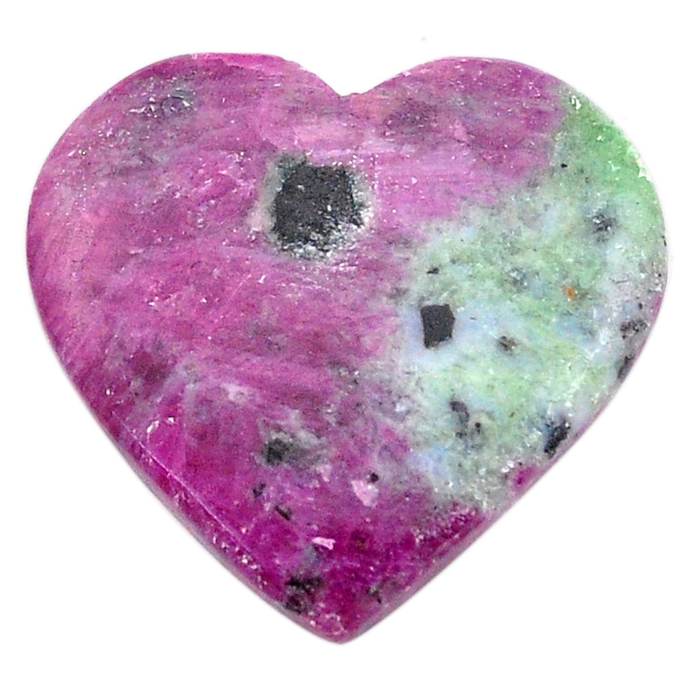 Natural 27.40cts ruby zoisite pink 24x23 mm heart loose gemstone s25680
