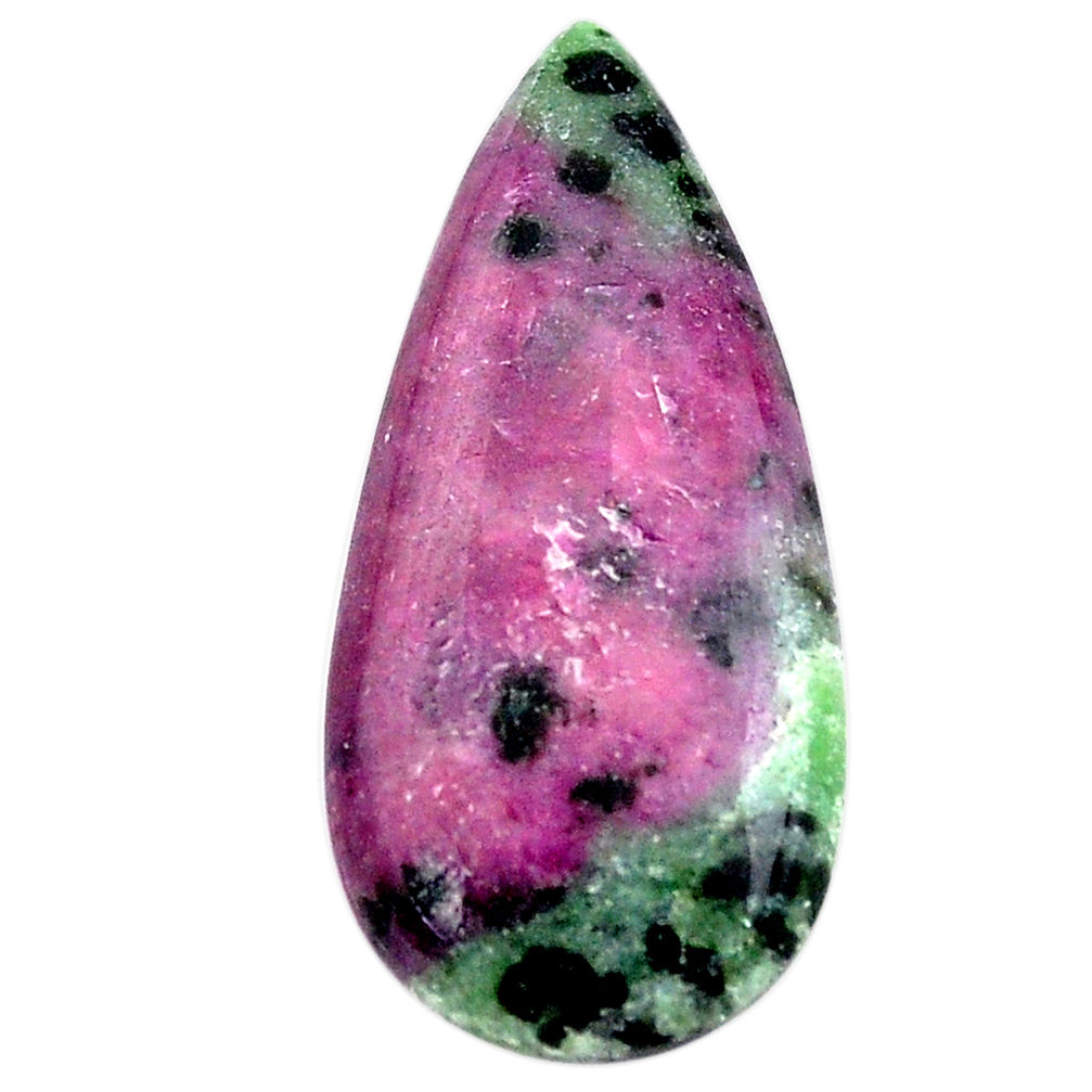 Natural 21.35cts ruby zoisite pink 31x15 mm pear loose gemstone s25667