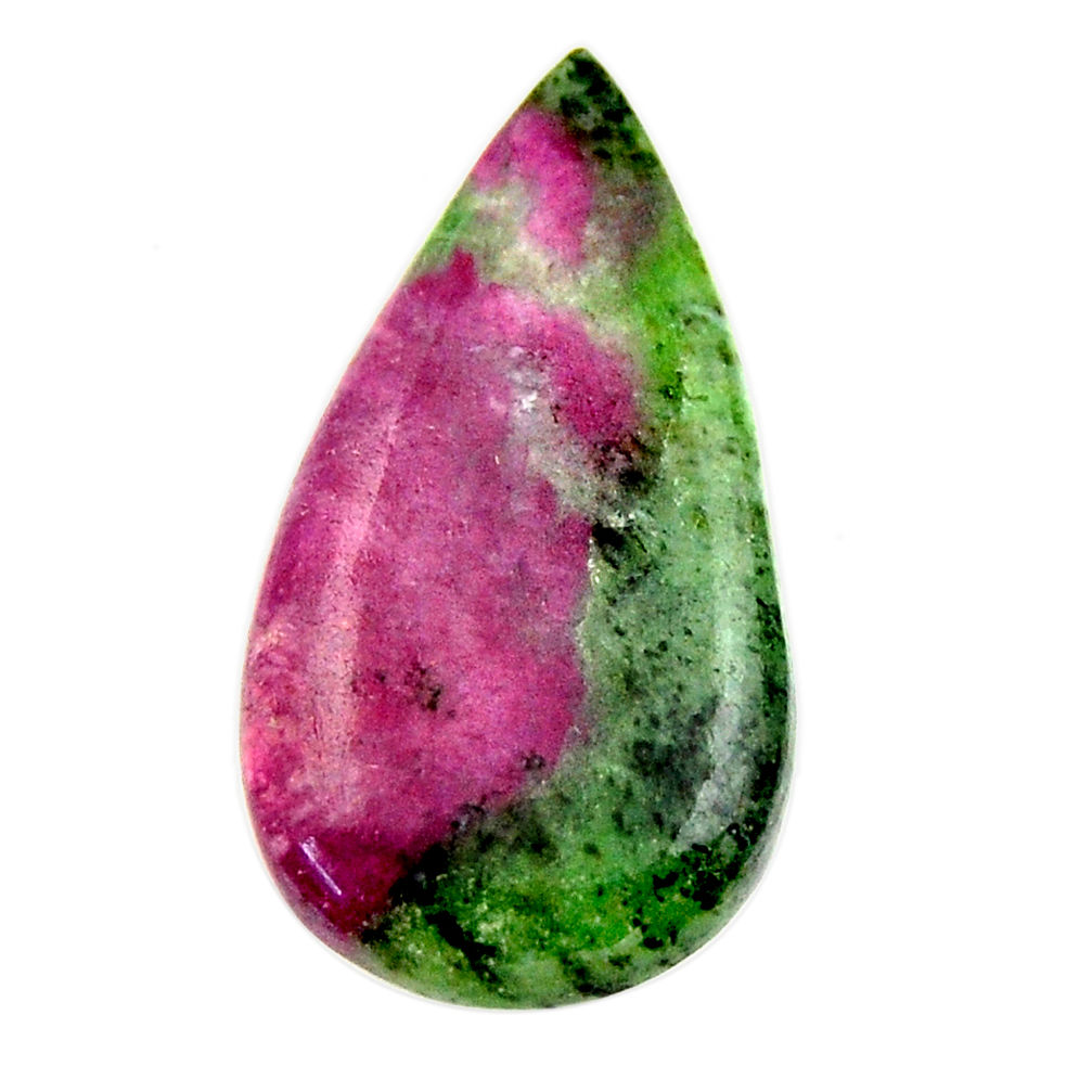 Natural 17.40cts ruby zoisite pink cabochon 27.5x15mm pear loose gemstone s18463