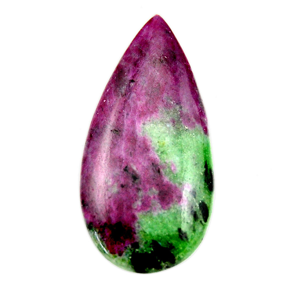 Natural 36.30cts ruby zoisite pink cabochon 40x18.5mm pear loose gemstone s18464