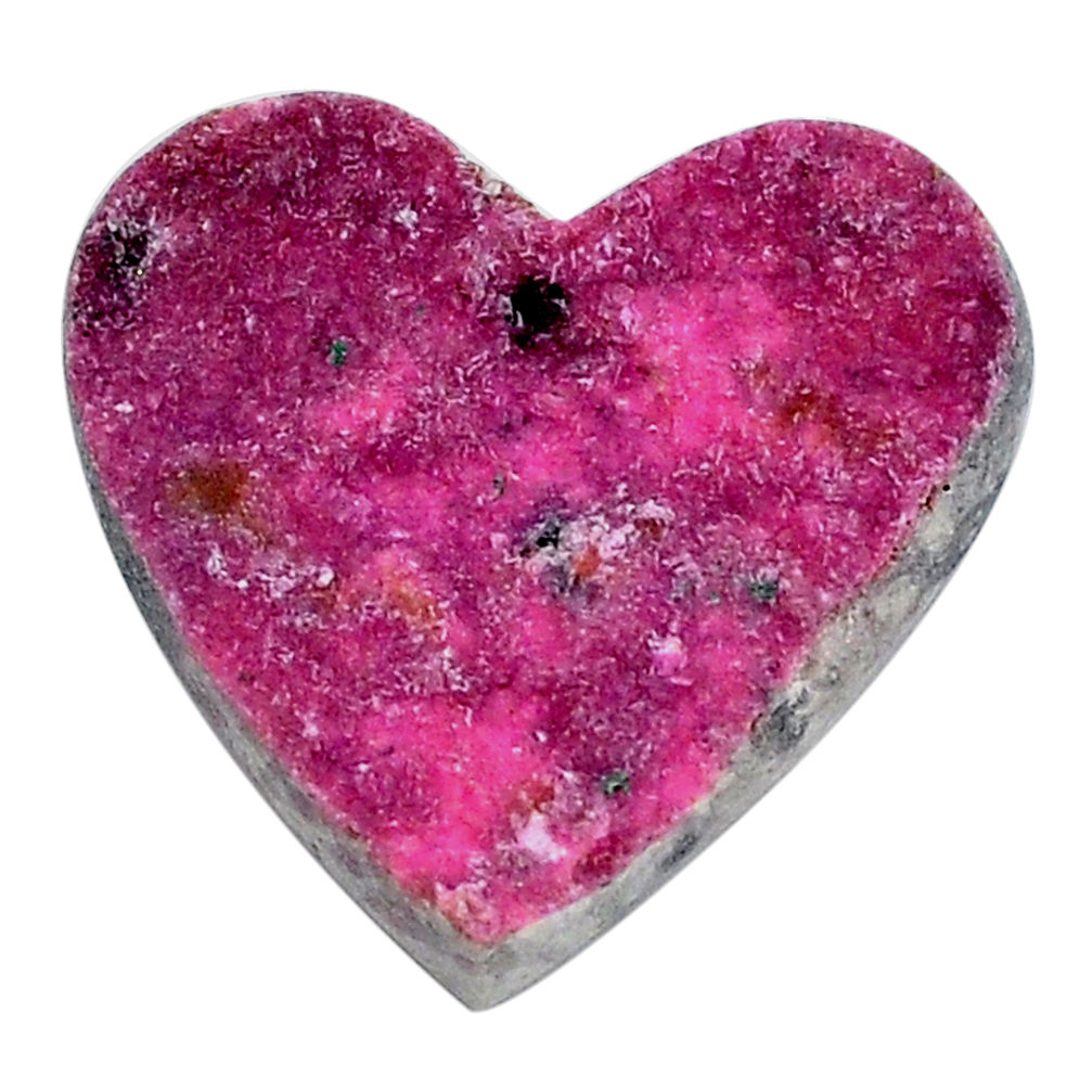 Natural 22.40cts ruby zoisite pink rough 24x23 mm heart loose gemstone s29161