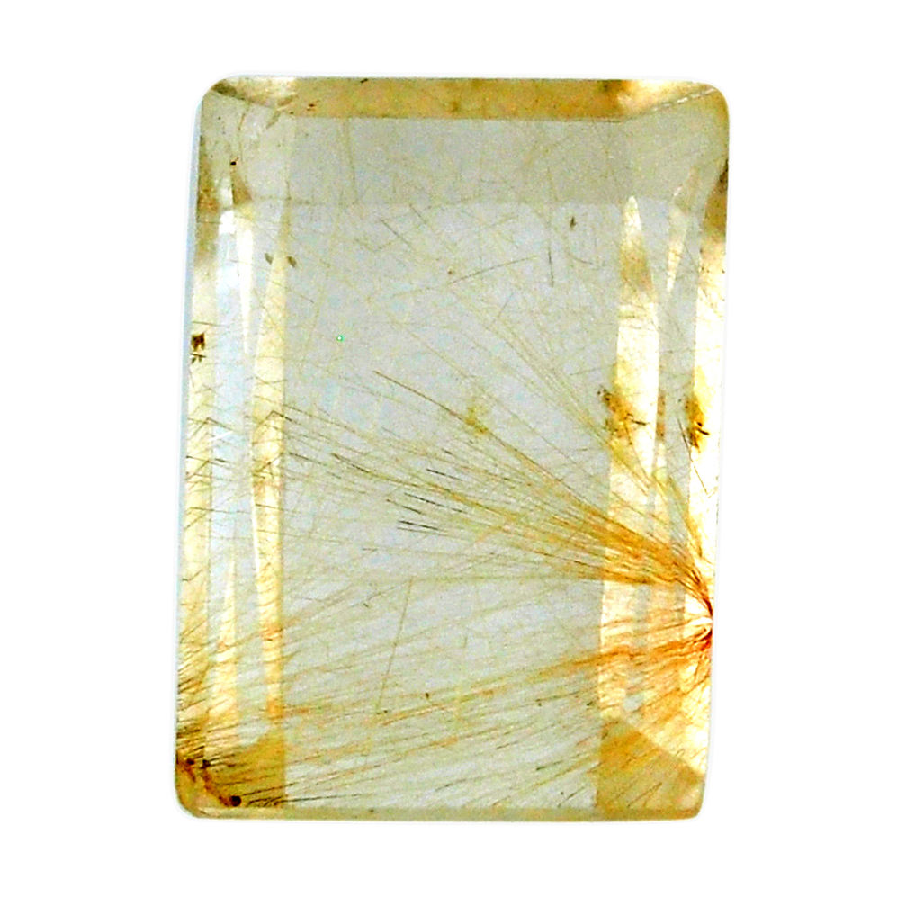 Natural 33.10cts rutile golden cabochon 23.5x16 mm octagan loose gemstone s20071