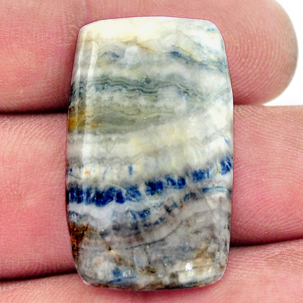 Natural 19.45cts scheelite (lapis lace onyx) blue 30x18 mm loose gemstone s17610