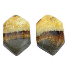 Natural 11.30cts septarian gonads brown 18x11 mm pair loose gemstone s29525