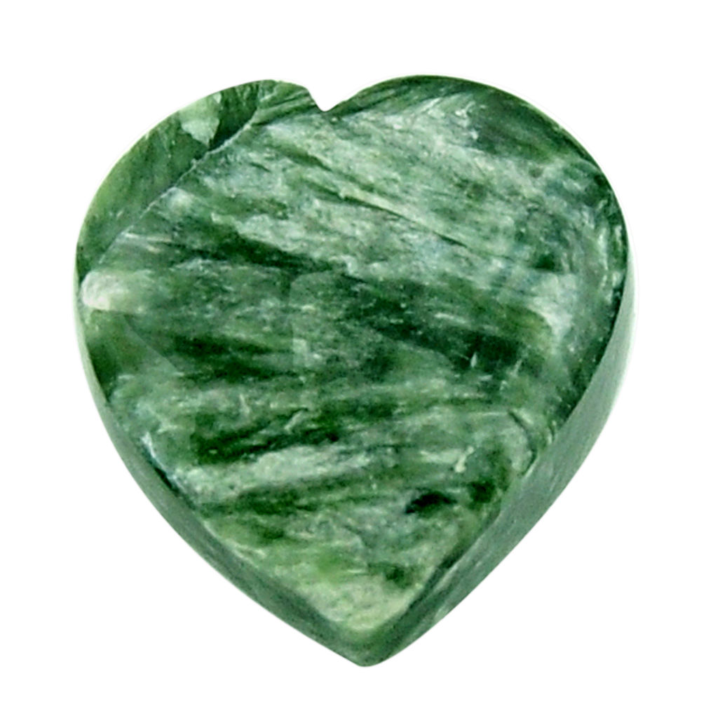 Natural 11.35cts seraphinite (russian) 15.5x15 mm heart loose gemstone s18494