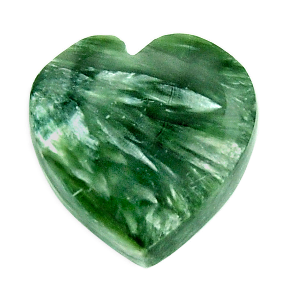 Natural 10.15cts seraphinite (russian) 15x14.5 mm heart loose gemstone s18495