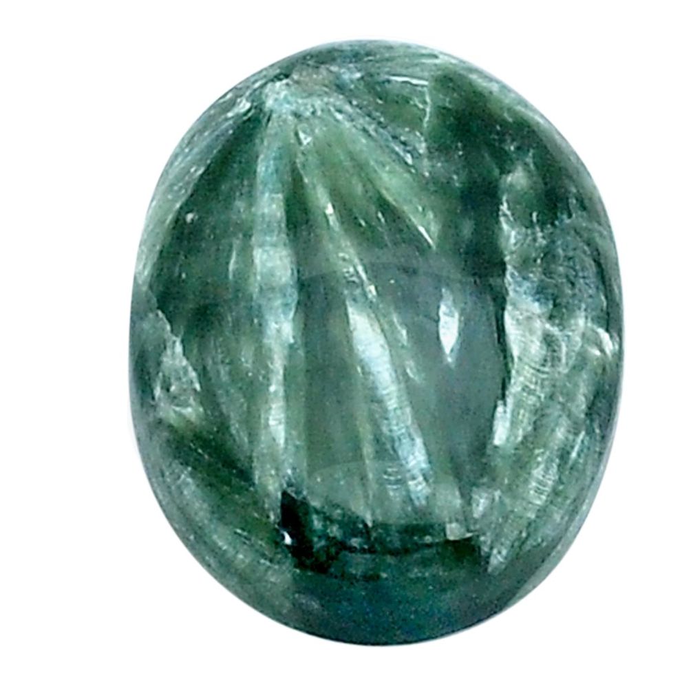 Natural 15.45cts seraphinite (russian) green 21x15 mm oval loose gemstone s28897
