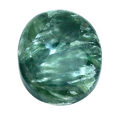 Natural 14.25cts seraphinite (russian) green 21x16 mm oval loose gemstone s28899